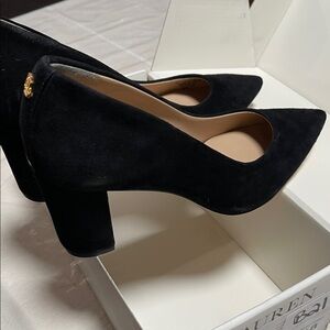 Lauren Ralph Lauren Black Suede Pointed Heels